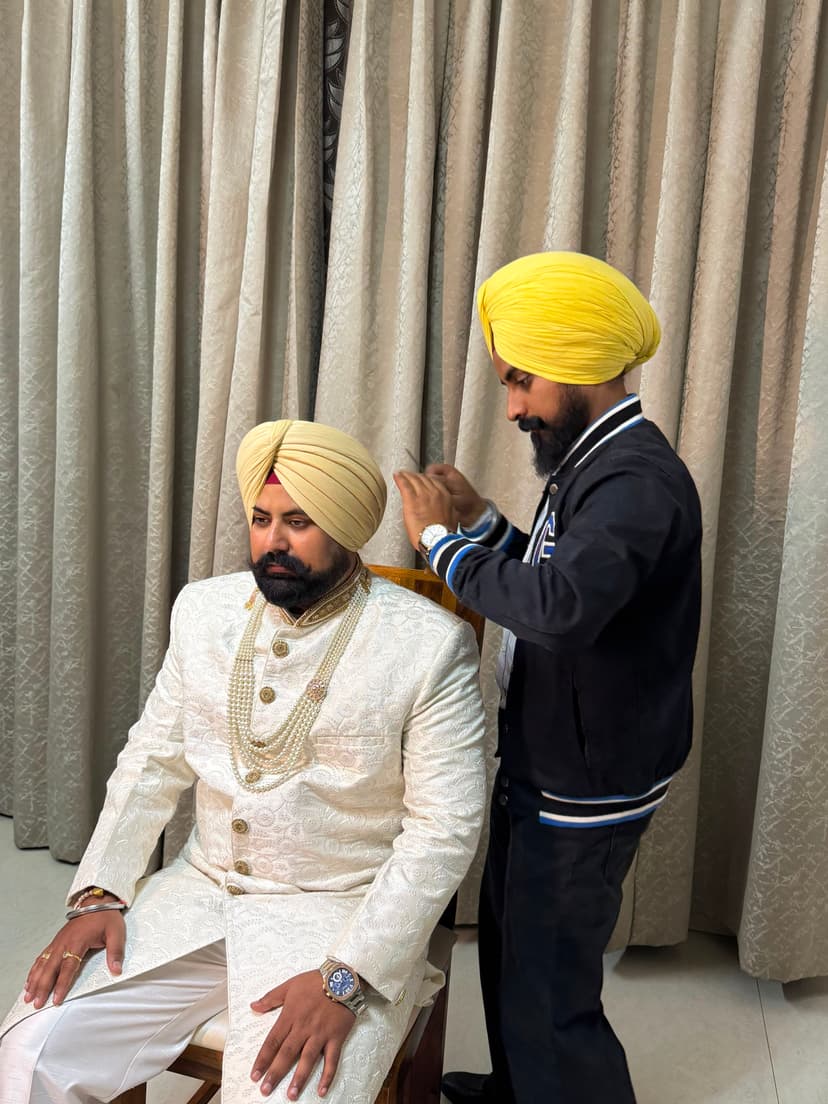 Wedding turban styling